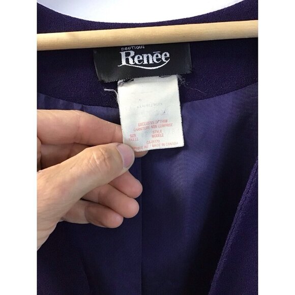 Vintage Woman’s Purple Boutique Renee Dress and Overcoat Size 12 💜 - Picture 7 of 8